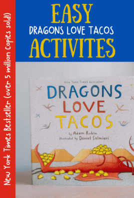 Picture of the book "Dragons Love Tacos" with blog title across the top