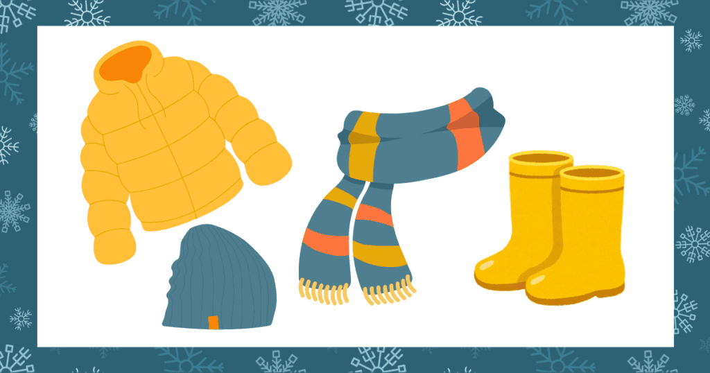 Picture of winter snow gear for playing outside